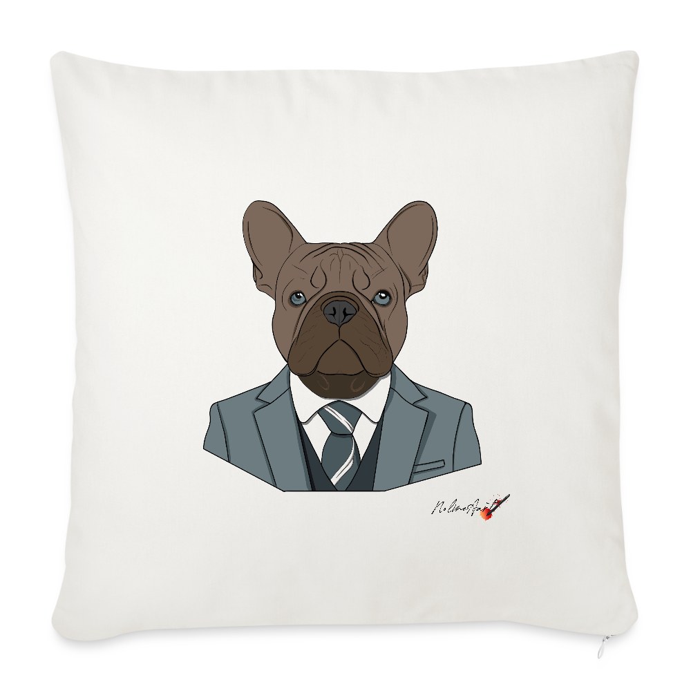 coussin bouledogue 45cm x 45cm - natural white