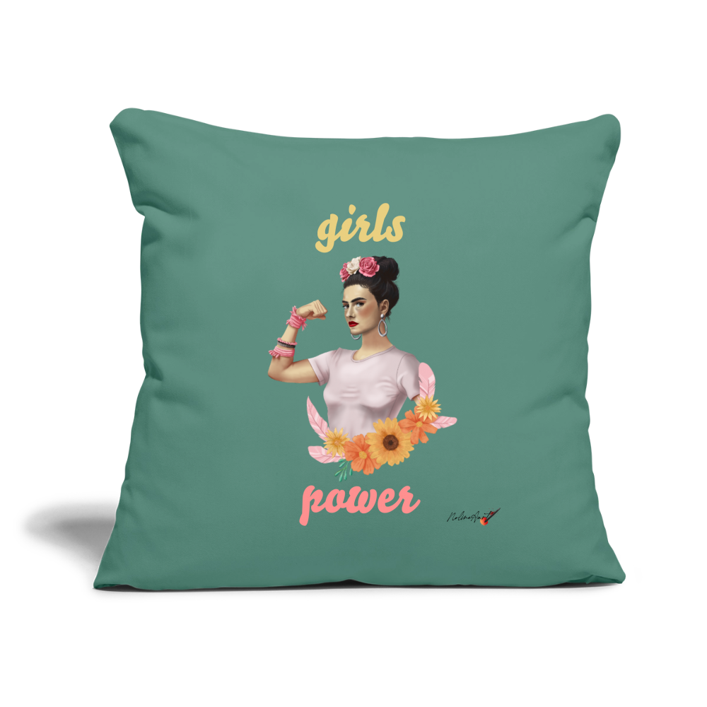 Coussin "girl power" (45 x 45 cm) - vert sapin