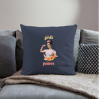 Coussin "girl power" (45 x 45 cm) - bleu marine
