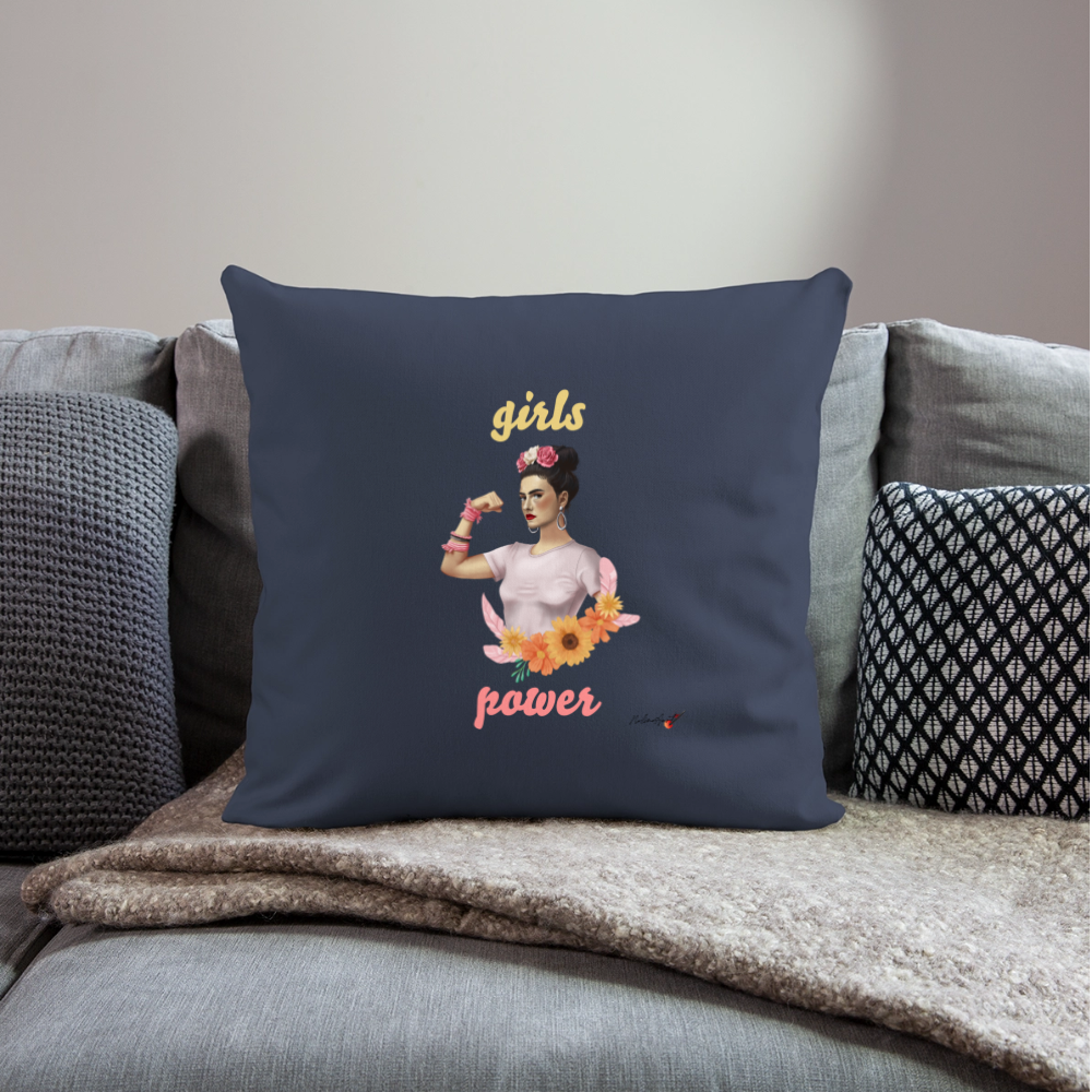 Coussin "girl power" (45 x 45 cm) - bleu marine
