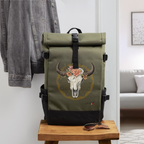 Sac à dos roll top - olive/noir