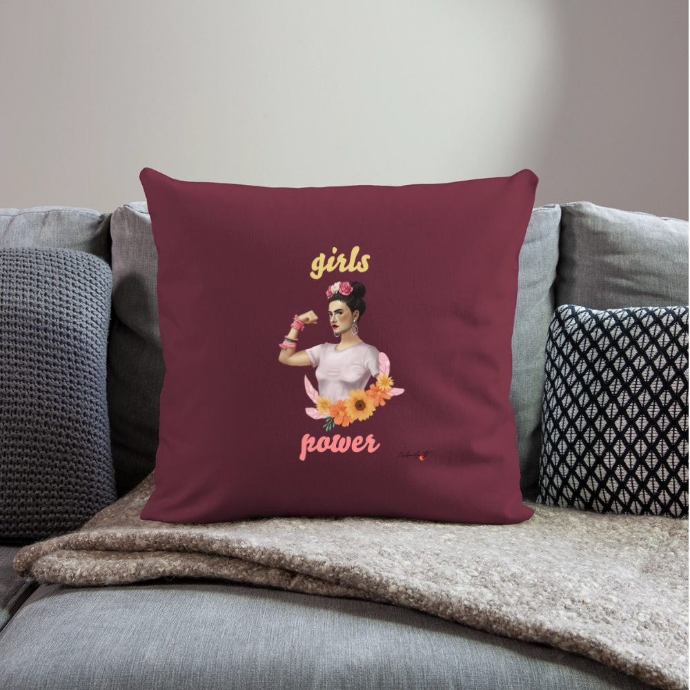Coussin "girl power" (45 x 45 cm) - bordeaux