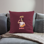 Coussin "girl power" (45 x 45 cm) - bordeaux