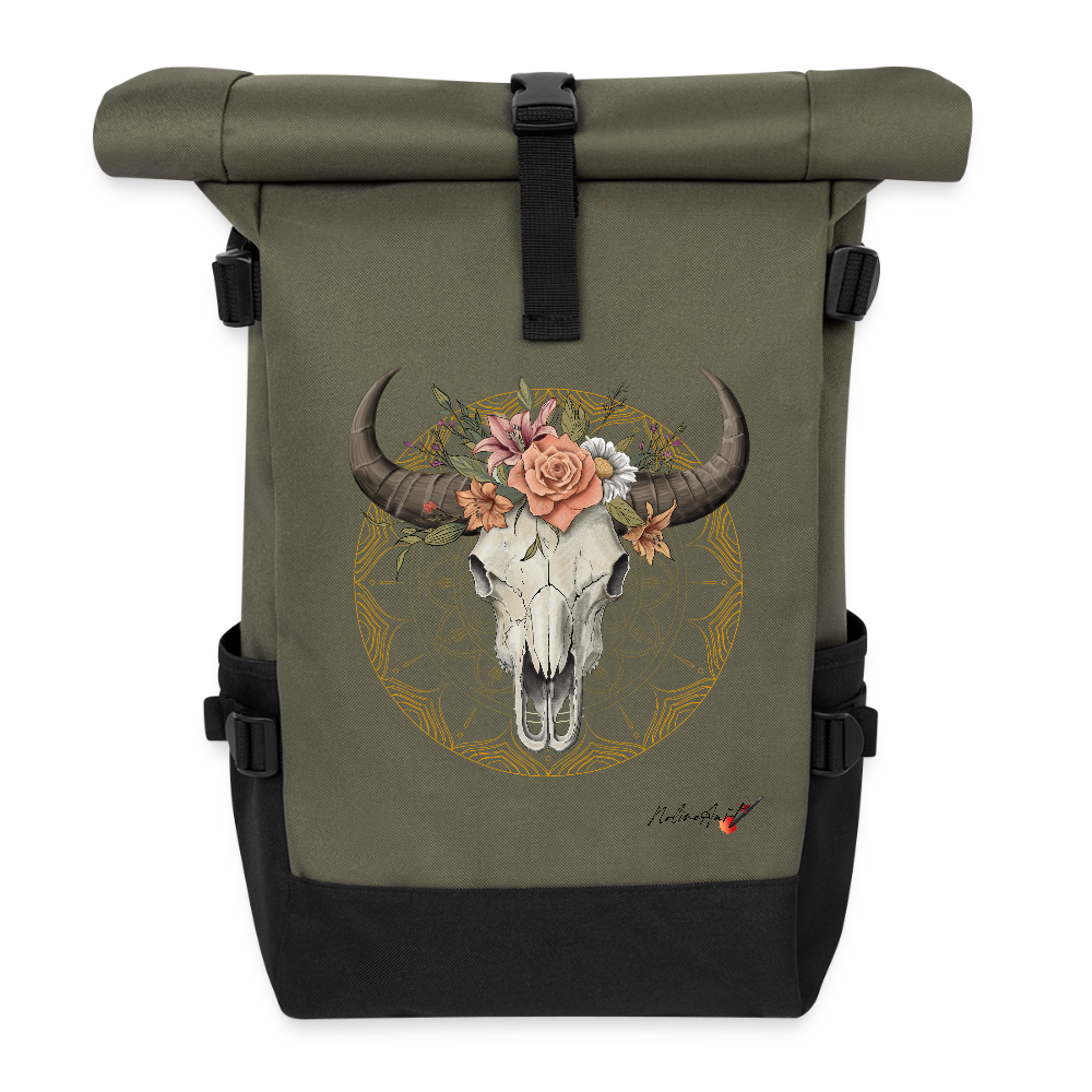 Sac à dos roll top - olive/noir