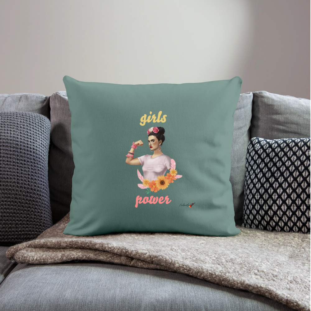 Coussin "girl power" (45 x 45 cm) - vert sapin