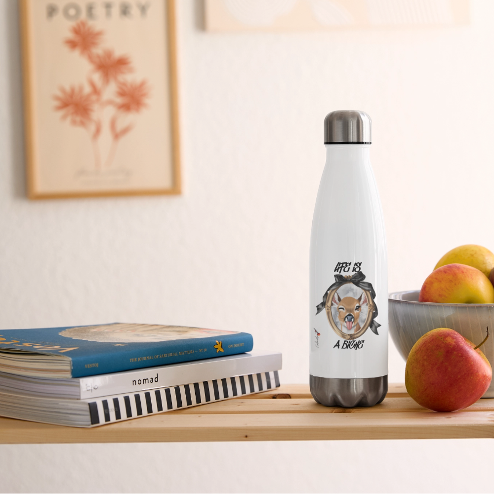 bouteille isotherme "life is a biche" - white