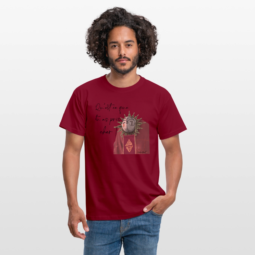T-shirt homme "qu'est ce que tu as pris cher!" - brick red