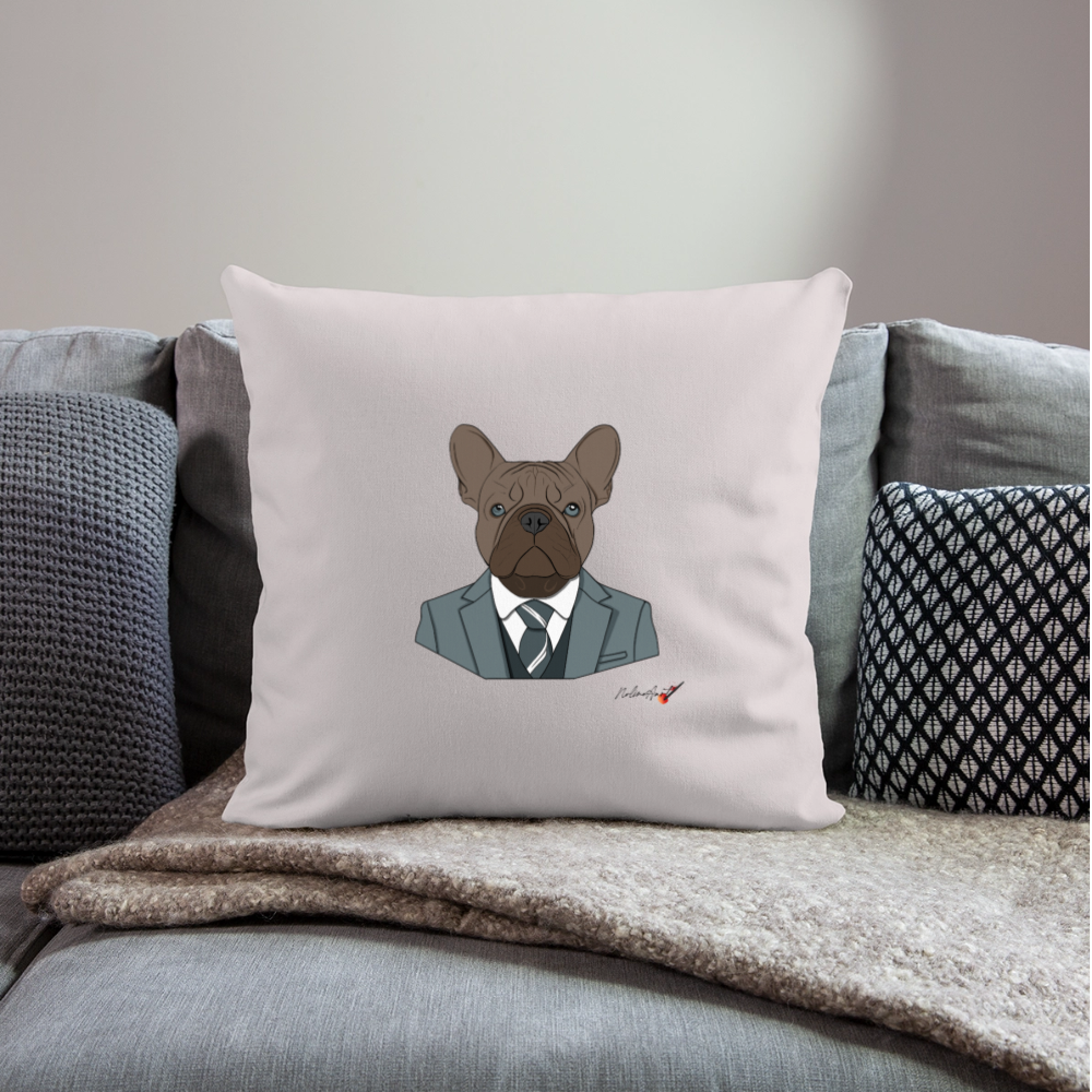 coussin bouledogue 45cm x 45cm - light taupe