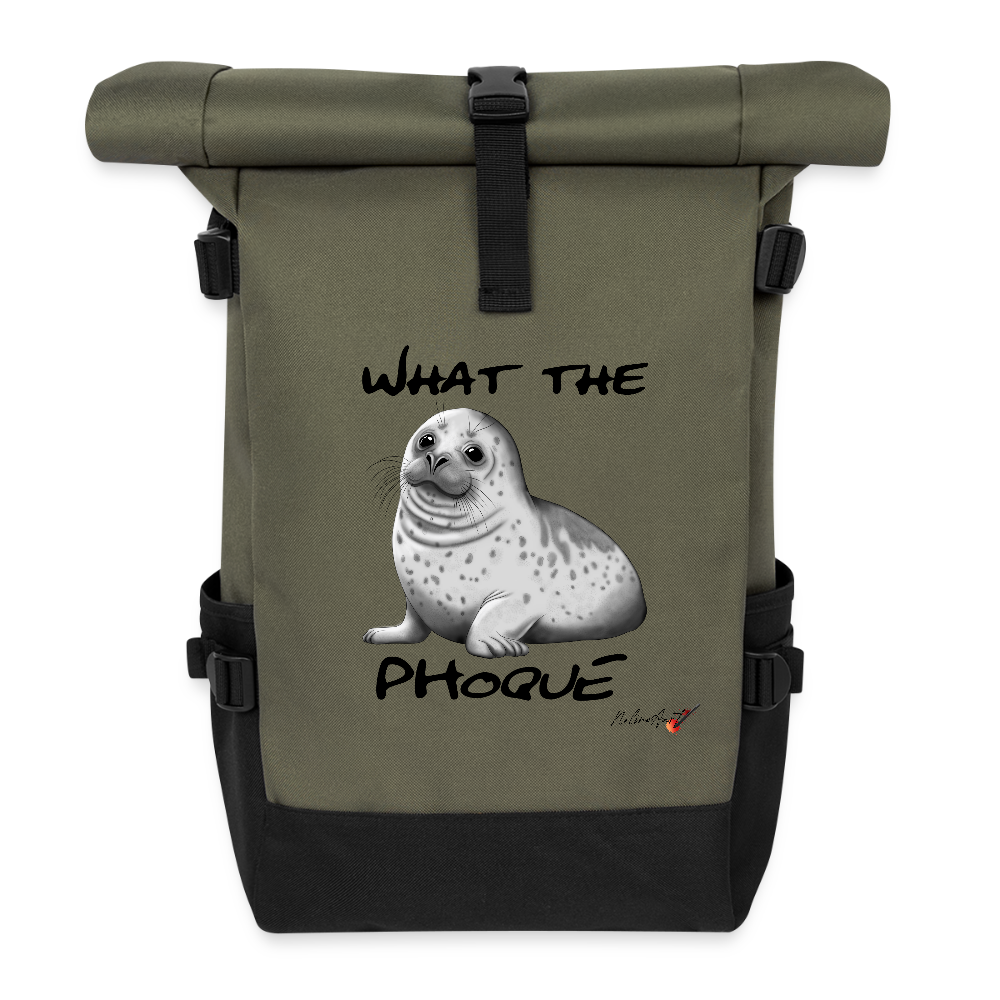 sac à dos "What the phoque" - olive/black
