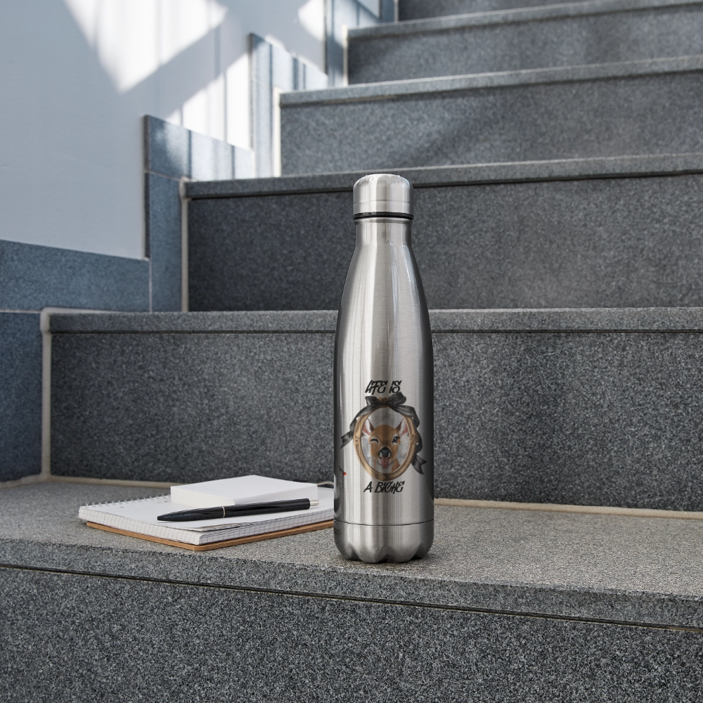 bouteille isotherme "life is a biche" - silver
