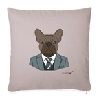 coussin bouledogue 45cm x 45cm - light taupe