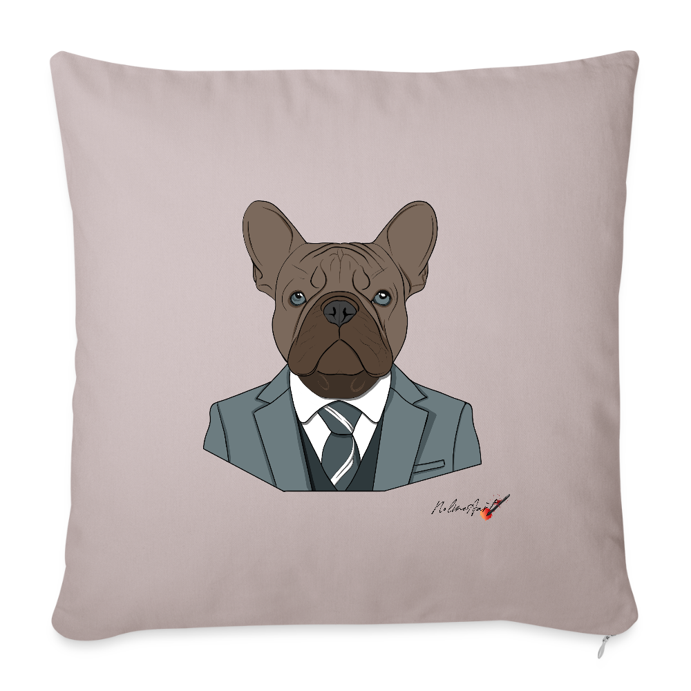 coussin bouledogue 45cm x 45cm - light taupe