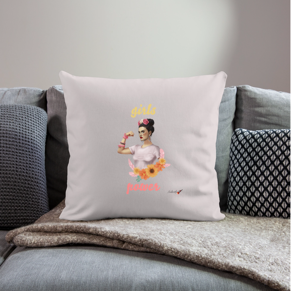 Coussin "girl power" (45 x 45 cm) - taupe clair
