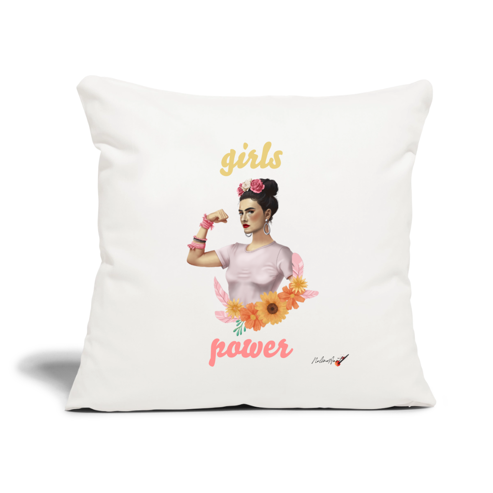 Coussin "girl power" (45 x 45 cm) - blanc nature