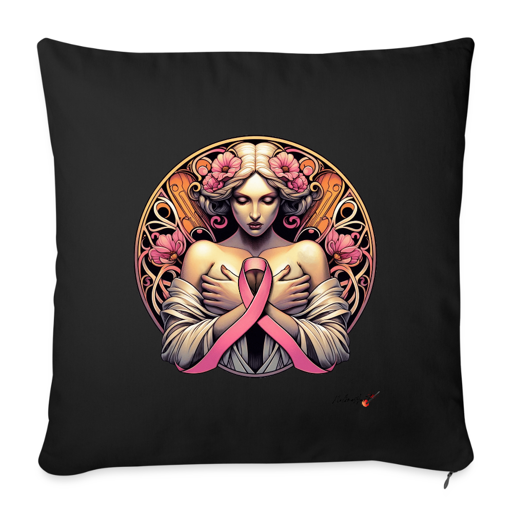 Coussin "octobre rose" (45 x 45 cm) - noir