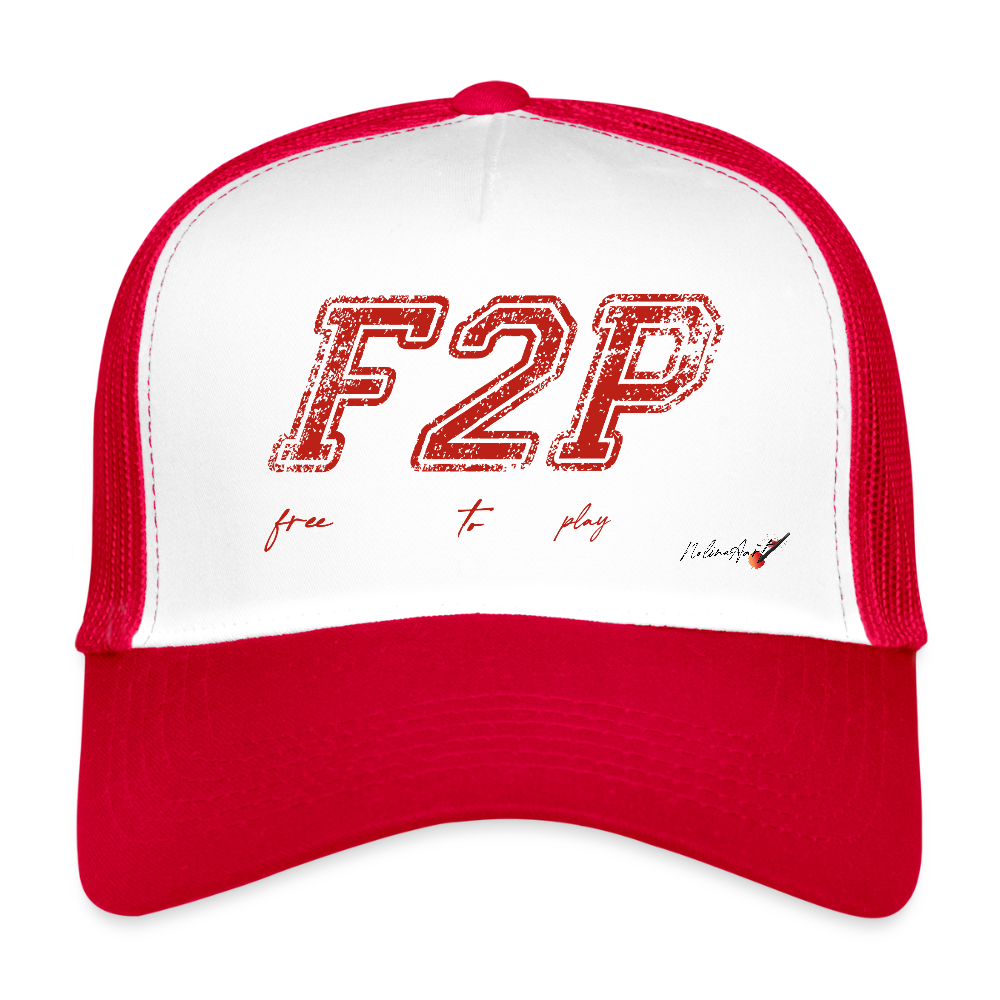 casquette "F2P free to play" - white/red