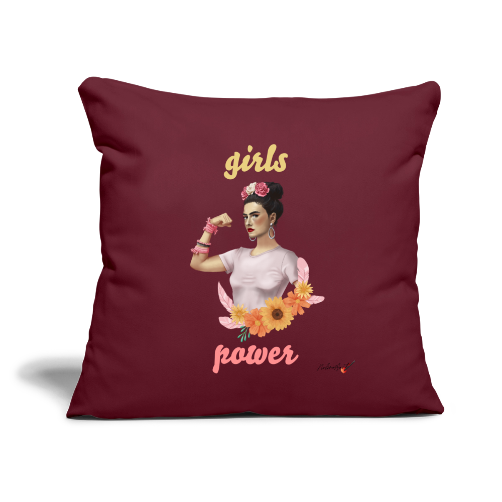 Coussin "girl power" (45 x 45 cm) - bordeaux
