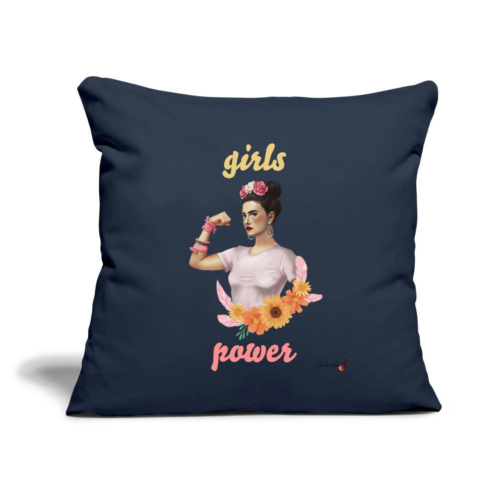 Coussin "girl power" (45 x 45 cm) - bleu marine