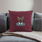 coussin bouledogue 45cm x 45cm - burgundy